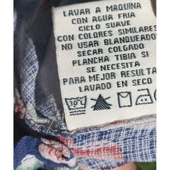 Banana Cabana 100% SILK Mens XXL 2XL Hawaiian Short Sleeve Button Up Shirt Blue - Picture 14 of 14